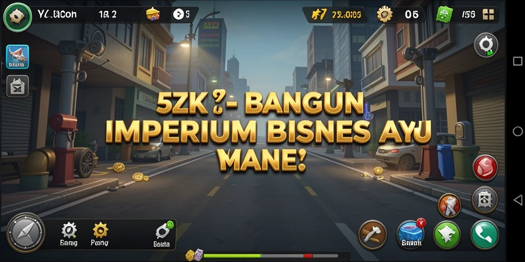 Screenshot utama 5ZK menampilkan pemain membangun bisnis Tycoon.
