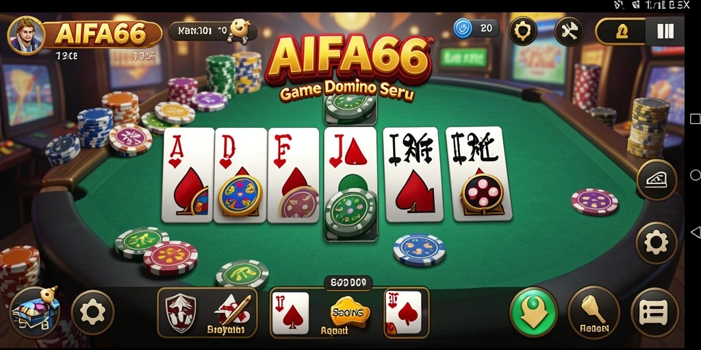 Screenshot AIFA66 menunjukkan permainan Domino yang seru dan interaktif.