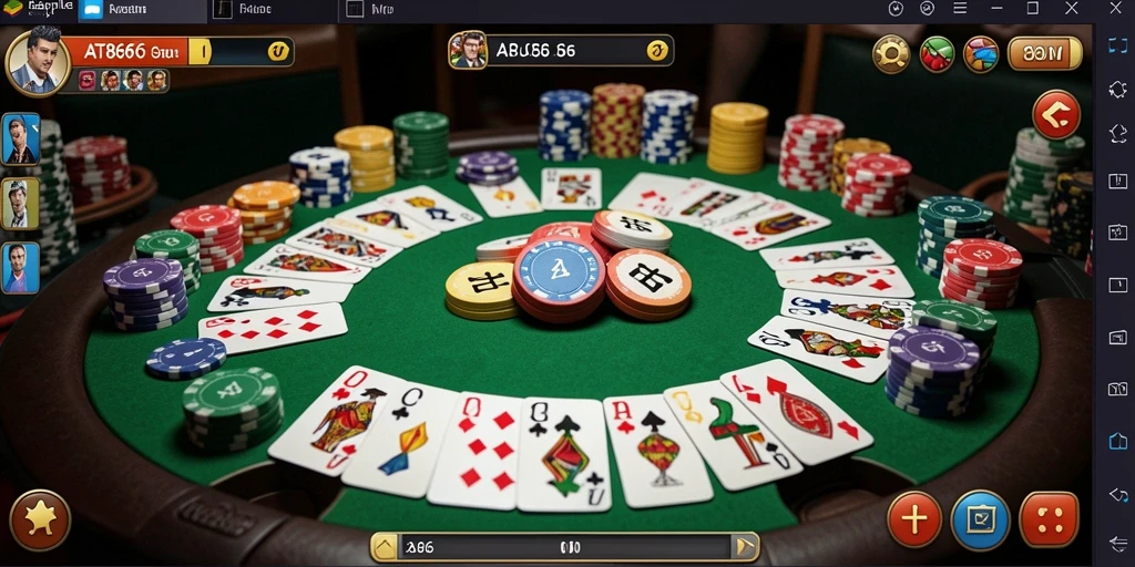 Screenshot utama AT866 menampilkan gameplay Gaple yang menegangkan.