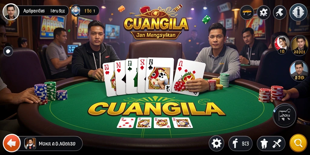 Screenshot <strong>CUANGILA</strong> menampilkan aksi poker yang mendebarkan.