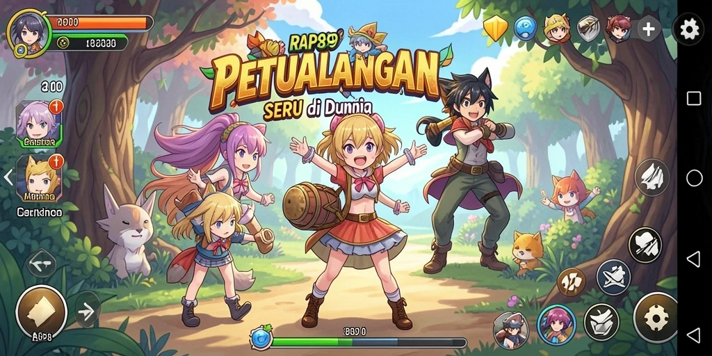 Gameplay seru dengan karakter anime yang keren.