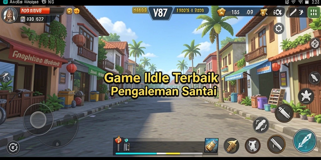 Tampilan gameplay seru dan santai dari V87, game Idle yang menarik.