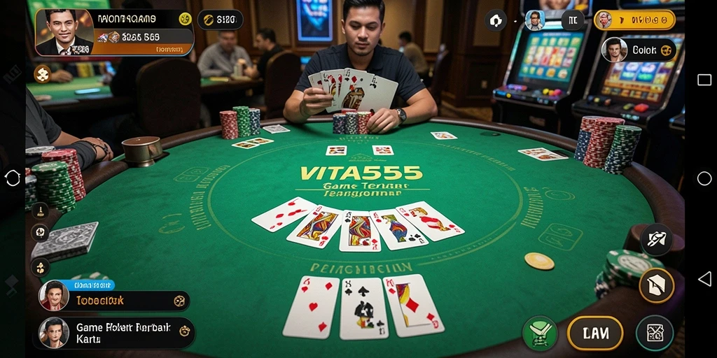 Tampilan gameplay menarik dari aplikasi poker VITA555.
